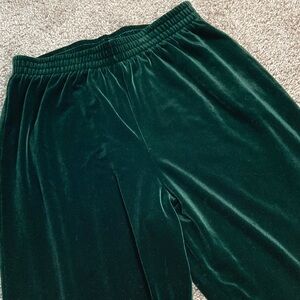 Vintage Tesori Deep Forest Green Velvet Stretch Pants Whimsigoth Jewel Tone sz M